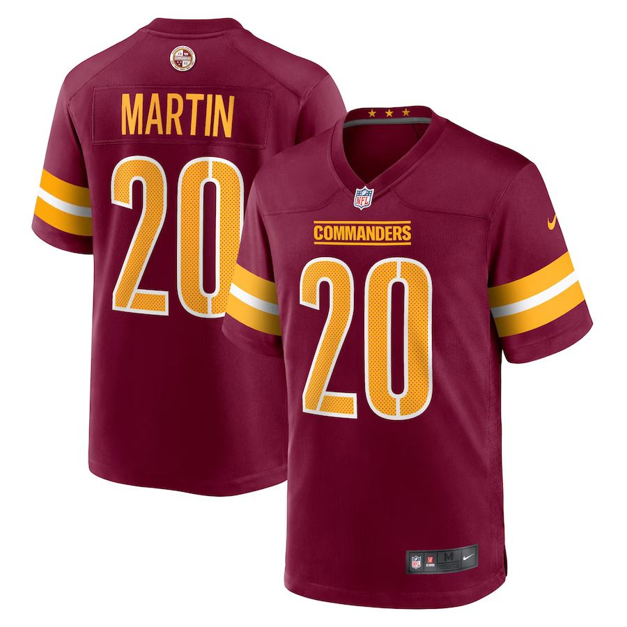 Men Washington Commanders #20 Jartavius Martin Nike Burgundy Team Game NFL Jersey